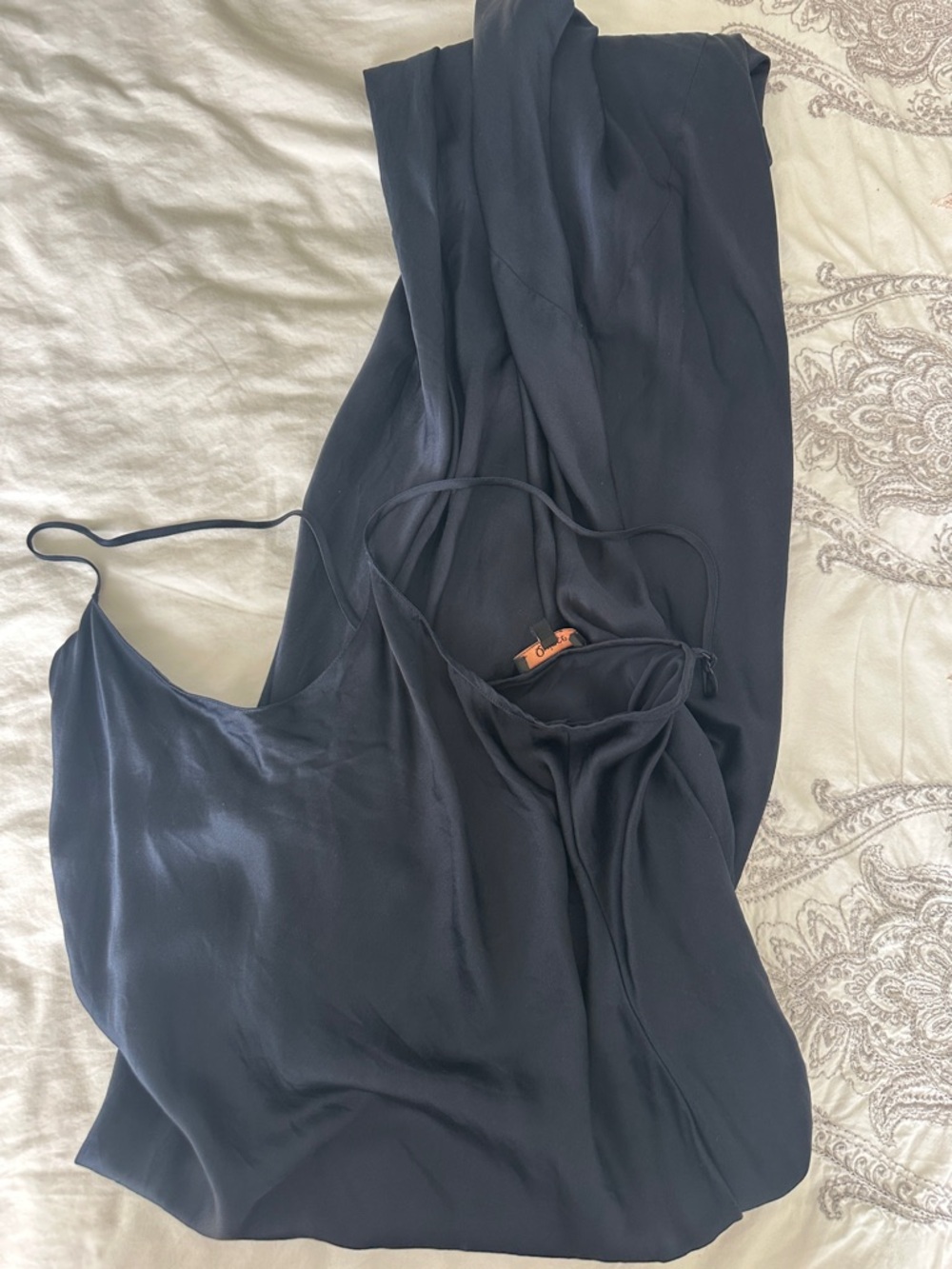 Quince Navy Silk Dress